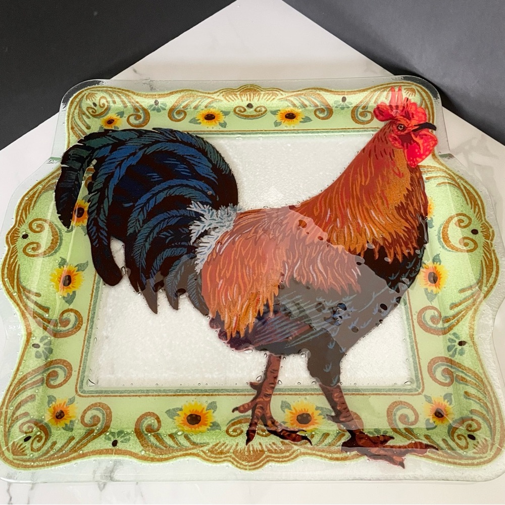 17.5" Rooster Platter by Peggy Karr
